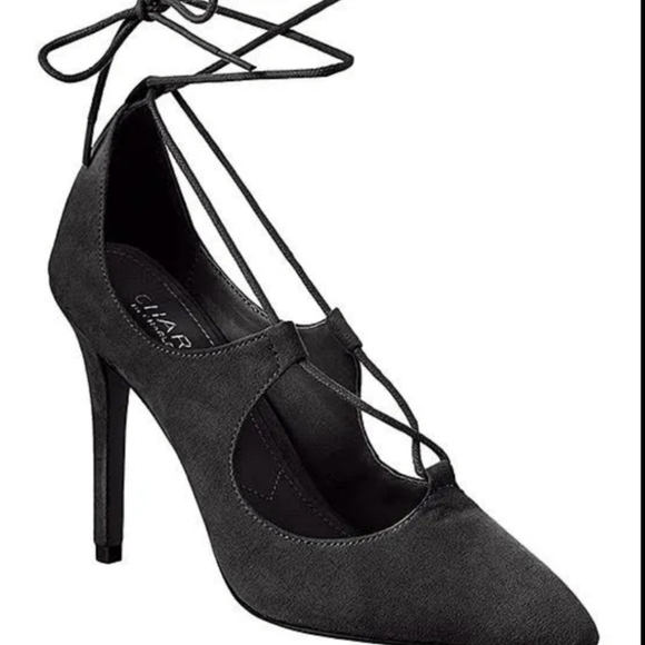 Charles David "Pierogi " Black microsuede  Heels - Picture 3 of 13